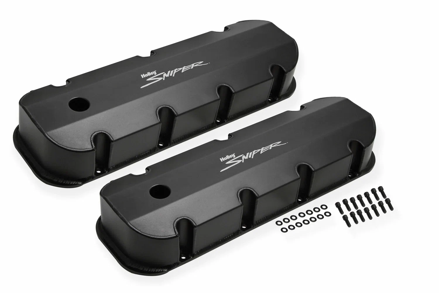 Sniper Alloy Valve Cover w_Baffle for 65-00 Chevy BigBlock 396-454 Black 890004B